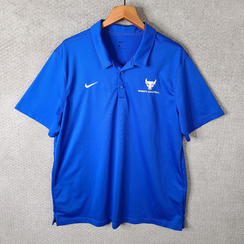 Buffalo Bulls Shirt Adult XL Blue Nike Polo NCAA Womens Basketball Short Sleeve